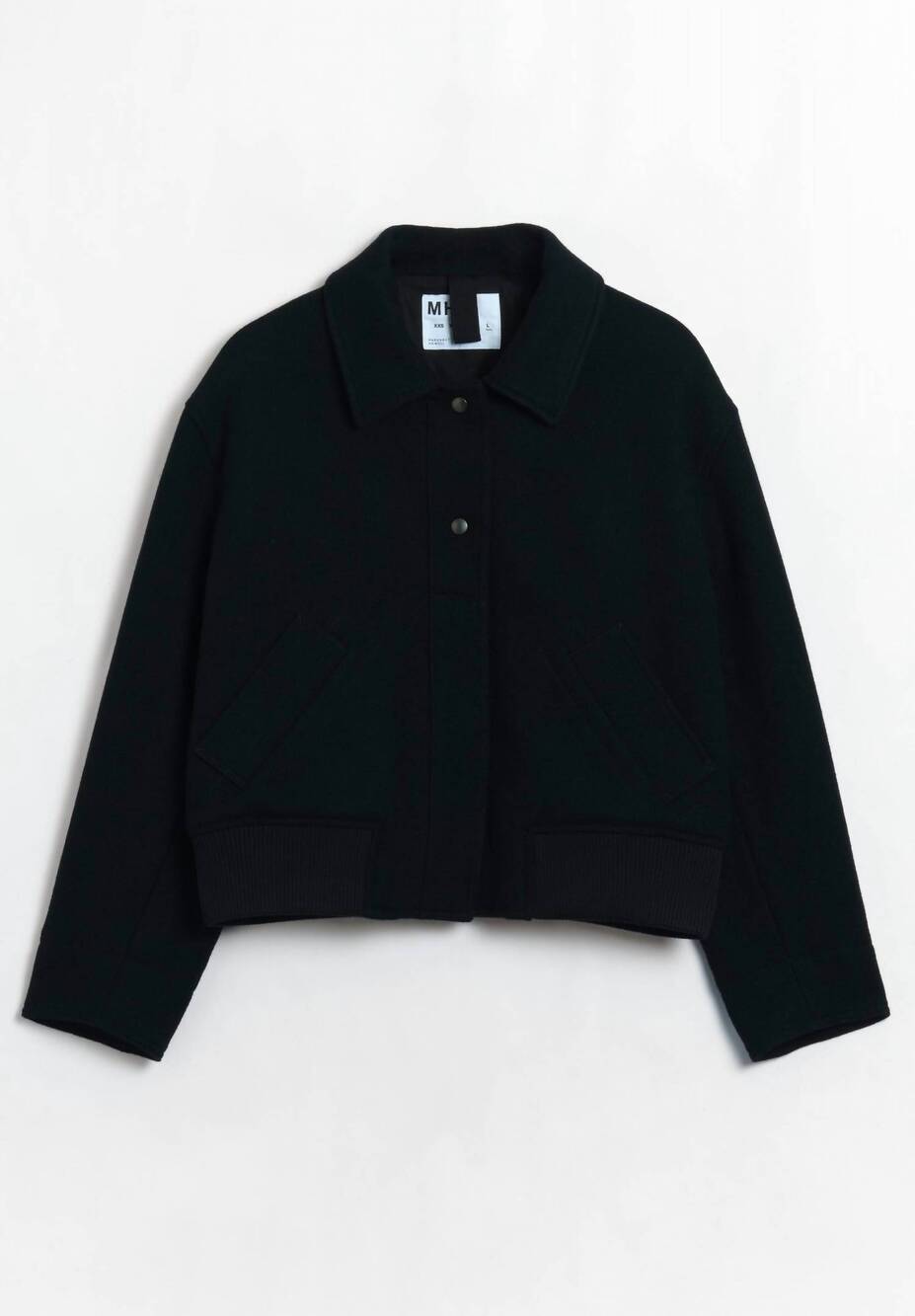 NEW MARGARET HOWELL women's cropped bomber jacket in black